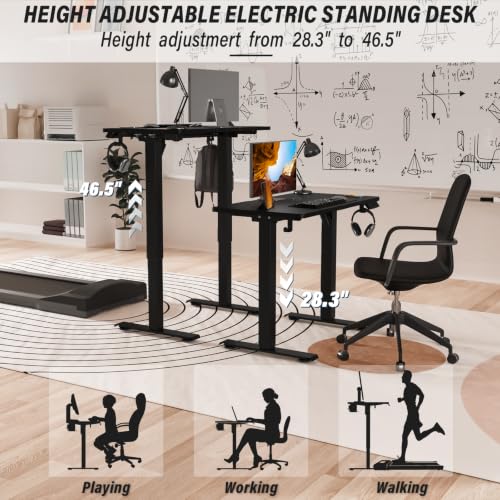 Image of Kingant Standing Desk, 32x24 Inch Electric Height Adjustable Computer Desk