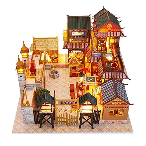 DIY Puppenhaus Chinesische Architektur DIY Holz Big Dollhouse Kit Montiert Miniatur-Trommel Puppenhaus Casa Spielzeug… – Bild 5
