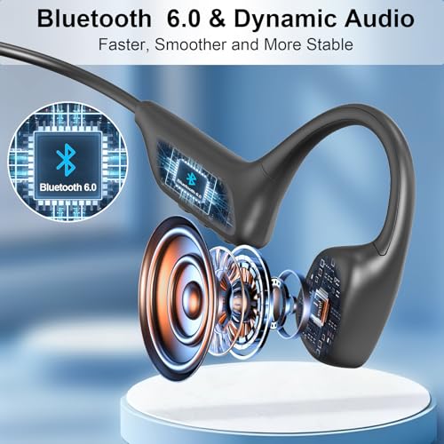 Image of Fanisic 2026 Swimming Headphones /Earbuds, Bluetooth 6.0 & MP3 with 32GB Memory IPX8 Waterproof Bone Conduction Headphones, Underwater Open Ear Headphones Secure Fit for Surfing Cycling Running