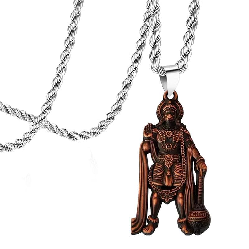 Lord Hindu God Standing Hanuman Pendant For Men Women Temple Fashion Jewellery Copper Locket For Good Health And Wealth SPn202452-image-27