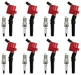 Marsram Ignition Coil Pack DG508 & Spark Plugs SP479 Double Iridium for 2000 2001 2002 2003 2004 2005 2006 2007 2008 Ford F150 F250 F350 Lincoln Town Mercury 1998-2011 DG457 SP493 4.6L 5.4L V8