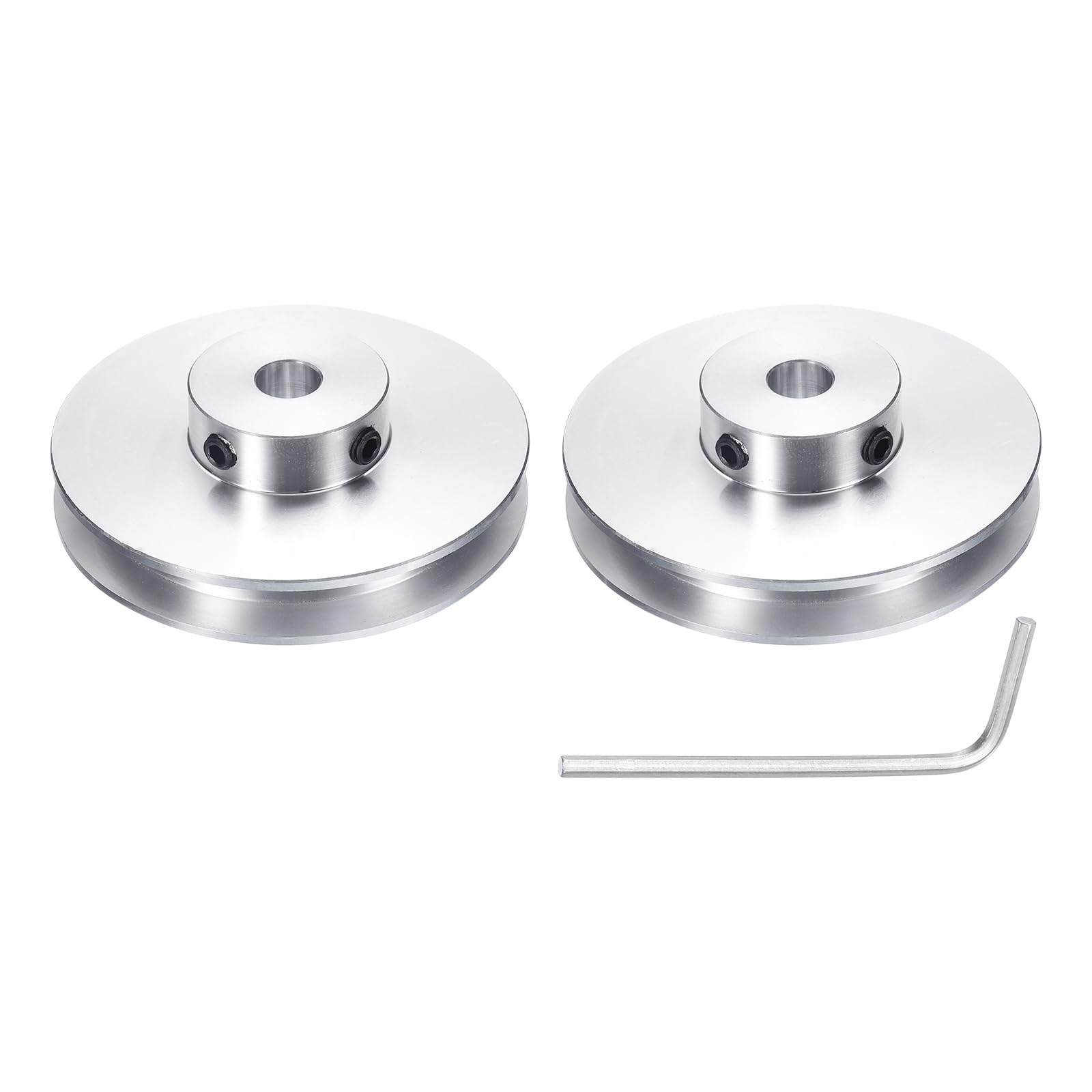 uxcell 2Pcs Single Groove Pulley, 15mm Fixed Bore 40mm Outer Diameter Aluminum Alloy Mechanical Belt Pulley with Hex Wrench for 6mm PU Round Belt — Amazon image 22
