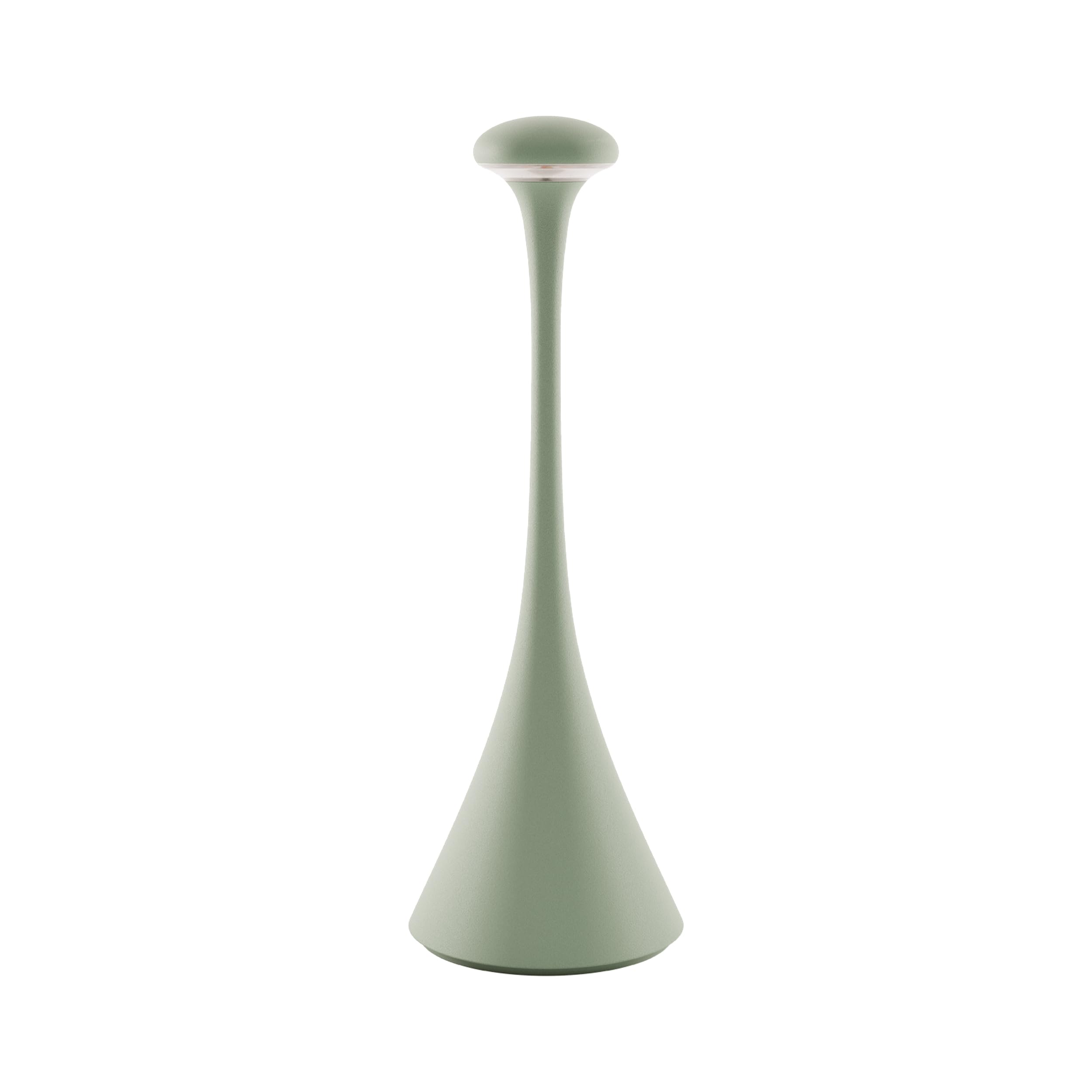 SIGOR Nudrop – Lámpara LED de mesa regulable para interior y exterior, IP54, resistente a salpicaduras, altura 29,2 cm, recargable con conexión fácil, 12 horas de duración, color verde salvia