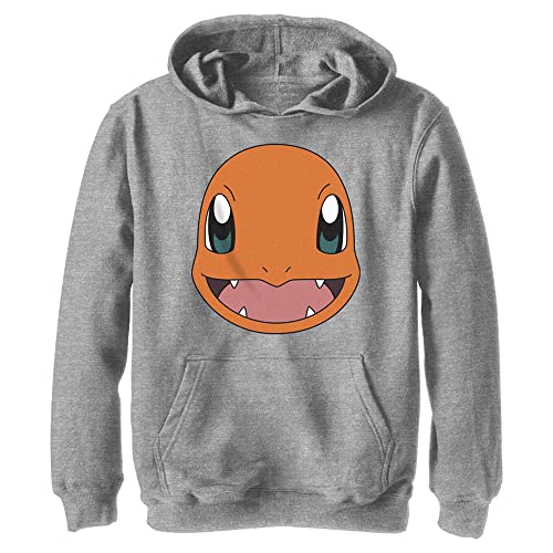 Pokemon Char Filled Head Sudadera con Capucha, Athletic Heather, Medium niños Unisex