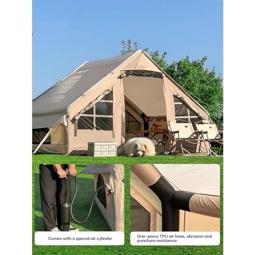 Carpa inflable para camping, 4-6 personas, beige miniatura 4