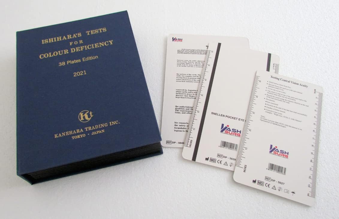 KASHSURG Ishihara's Book for Colour Deficiency 38 Plates with Pocket Eye Charts Unknown Binding