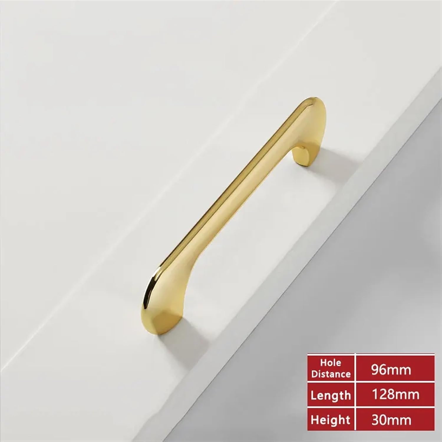 NALsa Handles Modern Long Pulls Cupboard Wardrobe Dresser Cabinet Drawer Cabinet Furniture Knobs Black Gold 1Pcs (Color : Bright Gold 96mm)