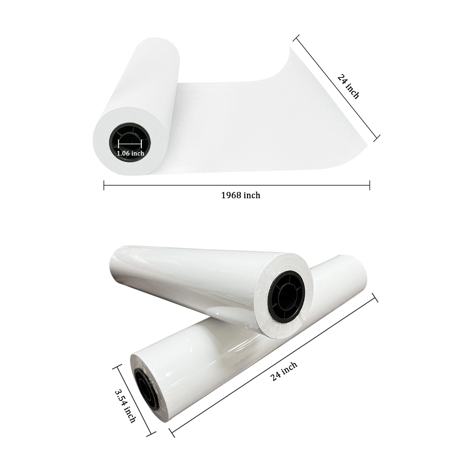 Rollo de papel de carnicero de 24 pulgadas x 164 pies, papel kraft blanco de grado alimenticio para barbacoa, ahumador, congelar, asar carne, sin blanquear, sin encerar y sin revestimiento, perfecto