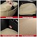 EDEALYN Luxury PU Leather Car Seat Cover Protector Front Car Seat Cover Seat Bottom Cover Single Seat Cover-Compatible with 90% Vehicles (Width 20.8× Deep21 × Thick 0.2 inch) (Beige)