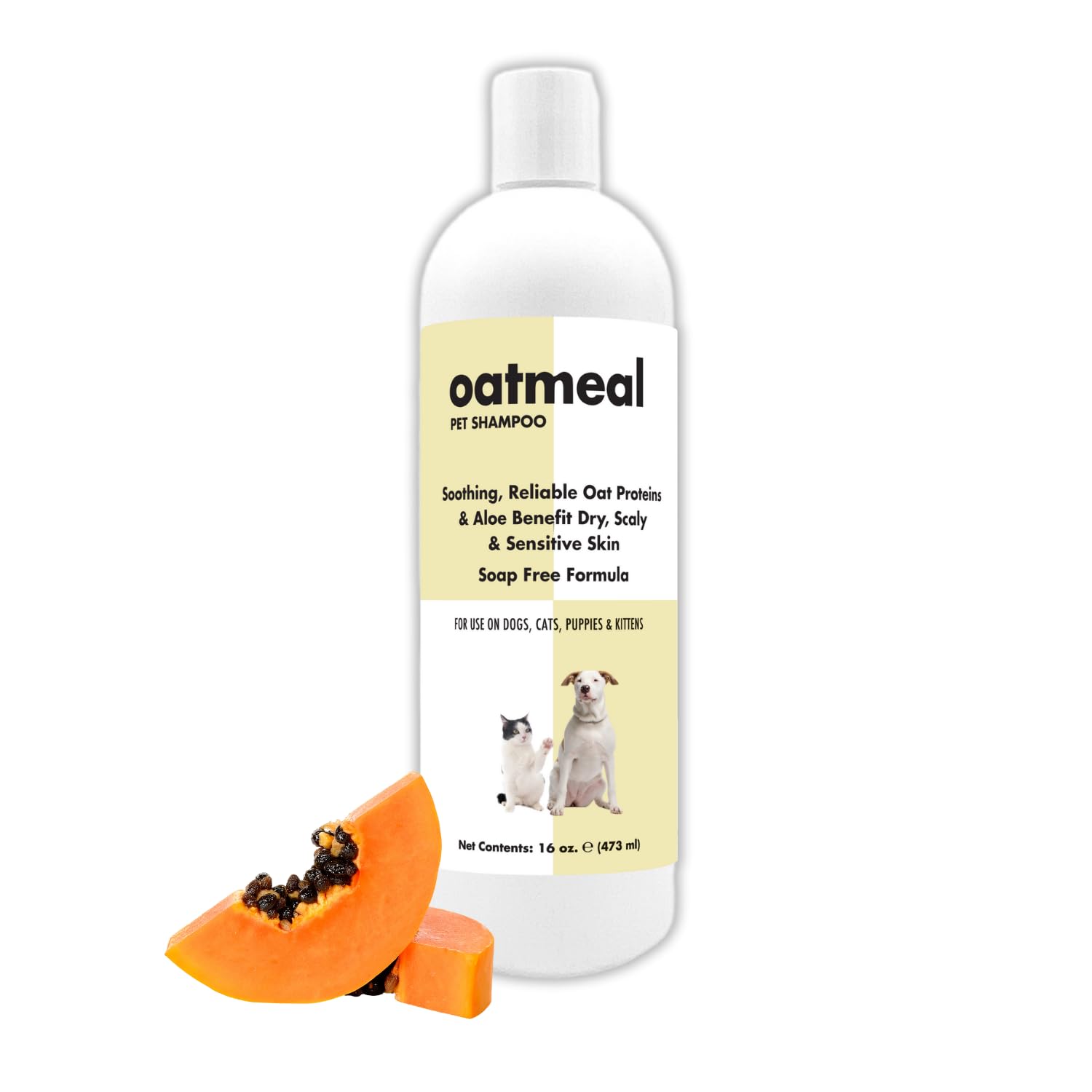Itch Relief Oatmeal and Aloe Pet Shampoo 16 oz. for Dogs & Cats | Anti-Itch & Deodorizing Formula, Soothes and Moisturizes Dry Itchy Sensitive Skin