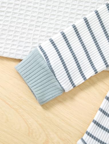 Newborn Baby Boy Clothes Ribbed Knit Long Sleeve Romper and Pants Set Fall Winter Baby Boy Outfits4