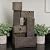 Alpine Corporation ZDQ110 Indoor/Outdoor Floor Multi-Tier Fountain w/LED Lights, Cascading Garden Water Fountain, 19" H, Gray