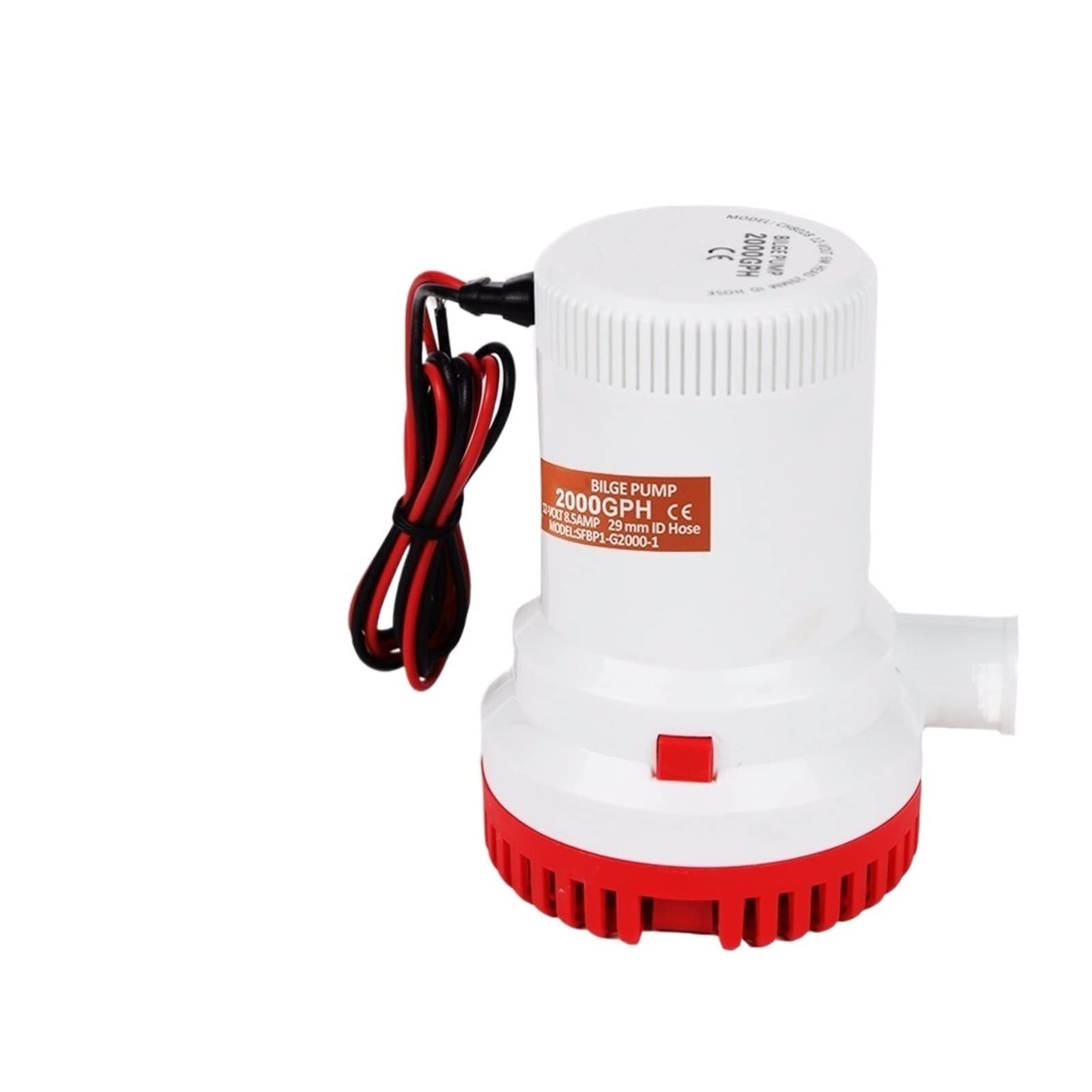 Water Pump, 2000GPH Boat Bilge Pump 24v High Pressure 24 V Dc 12v Kayak Rule Water Electric 2000 GPH 12 Accessories(OneColor)
