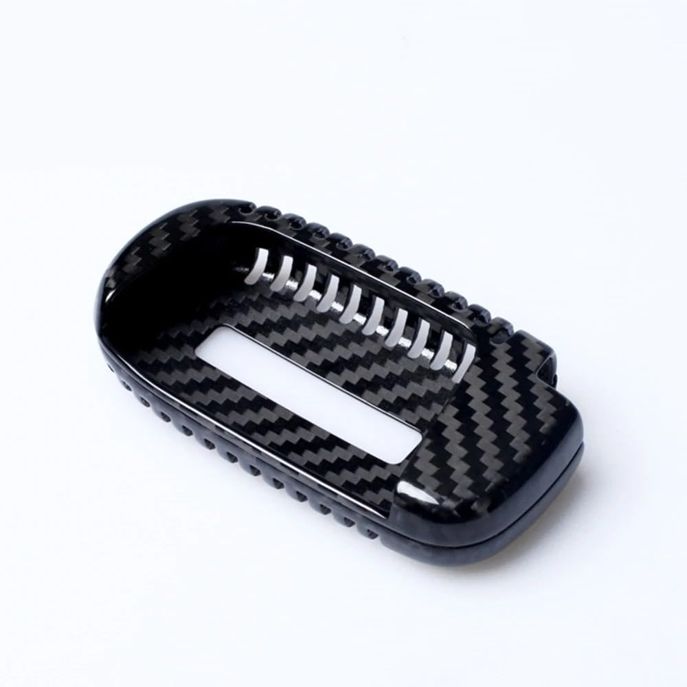 para Llave de Coche Funda Protectora para Llave Coche con Mando a Distancia para Dodge para Cherokee para Renegade. Fabricada en Fibra Carbono, Color Incluye Llavero.(Black)
