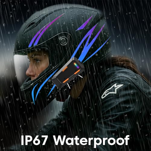 Image of Sounce Jarvis Cruiser Bluetooth Motorcycle Helmet On-Ear Headset with Dual Phone Connectivity Wireless 5.3 Music GPS Support 800mAh Battery IP67 Waterproof Compatible with Universal Helmets (Black)