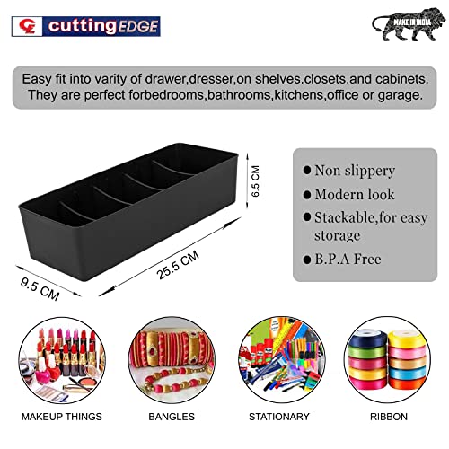 Image of Cutting EDGE Stackable Storage Drawer Organiser, Set of 4 (Black)