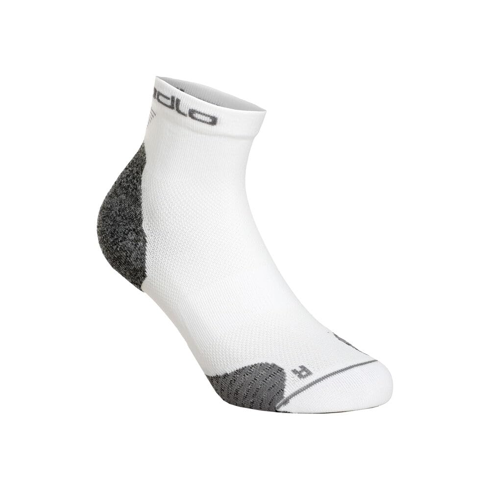 ODLO Unisex Ceramicool running quarter socks, white, 39-41