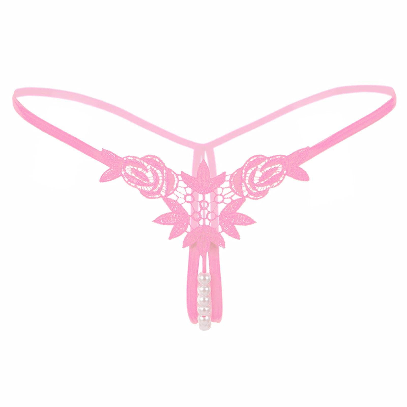 N\CNC Pearl Thong Seamless Briefs Open Crotch Underwear Women G String Sexy Transparent Panties Crotchless Lady Embroidery Lingerie