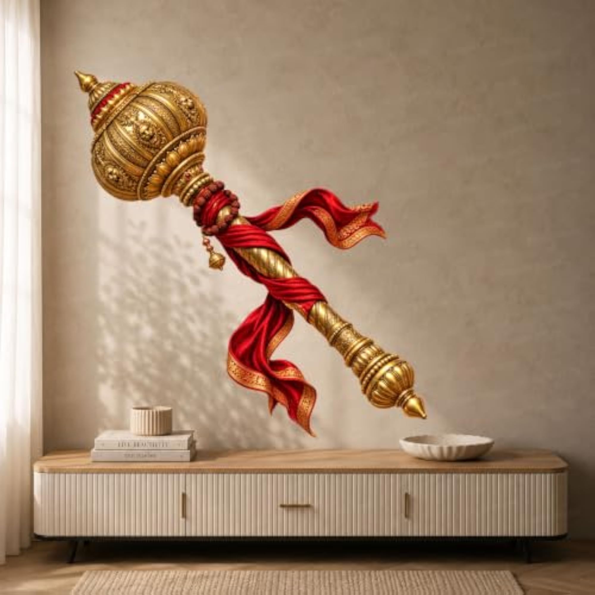 Lord Hanuman Gada Wall Sticker, Religious Decor
