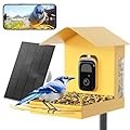 Bilantan Metal Smart Bird Feeder with Camera Solar Powered, 5G/2.4G WiFi Compatible, Lifetime Free AI Birds Identification, 2.5K Video Bird Feeder, Valentine's Day Gifts for Bird Lovers