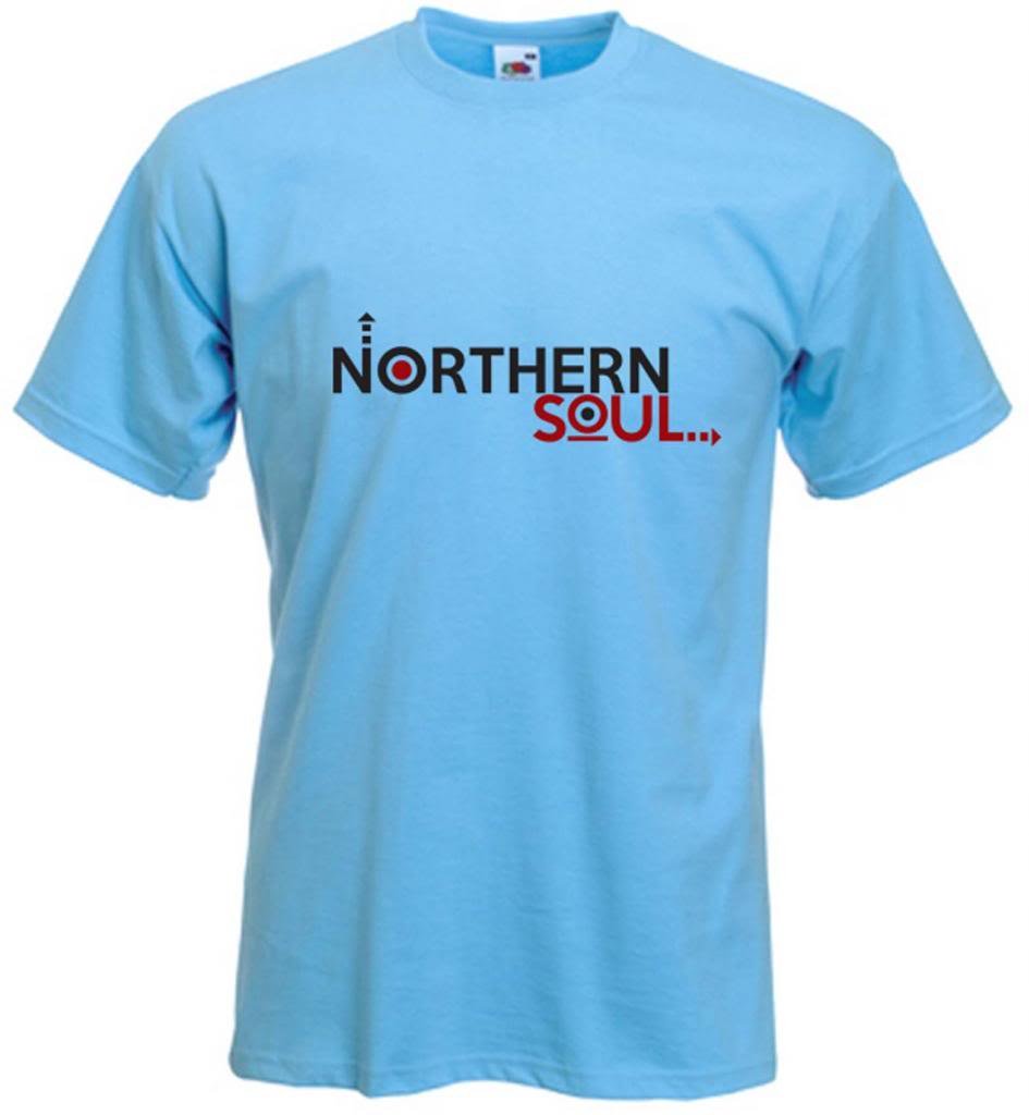 Tribal T-Shirts Northern Soul Logo Men's T-Shirt (Medium, Light Blue)