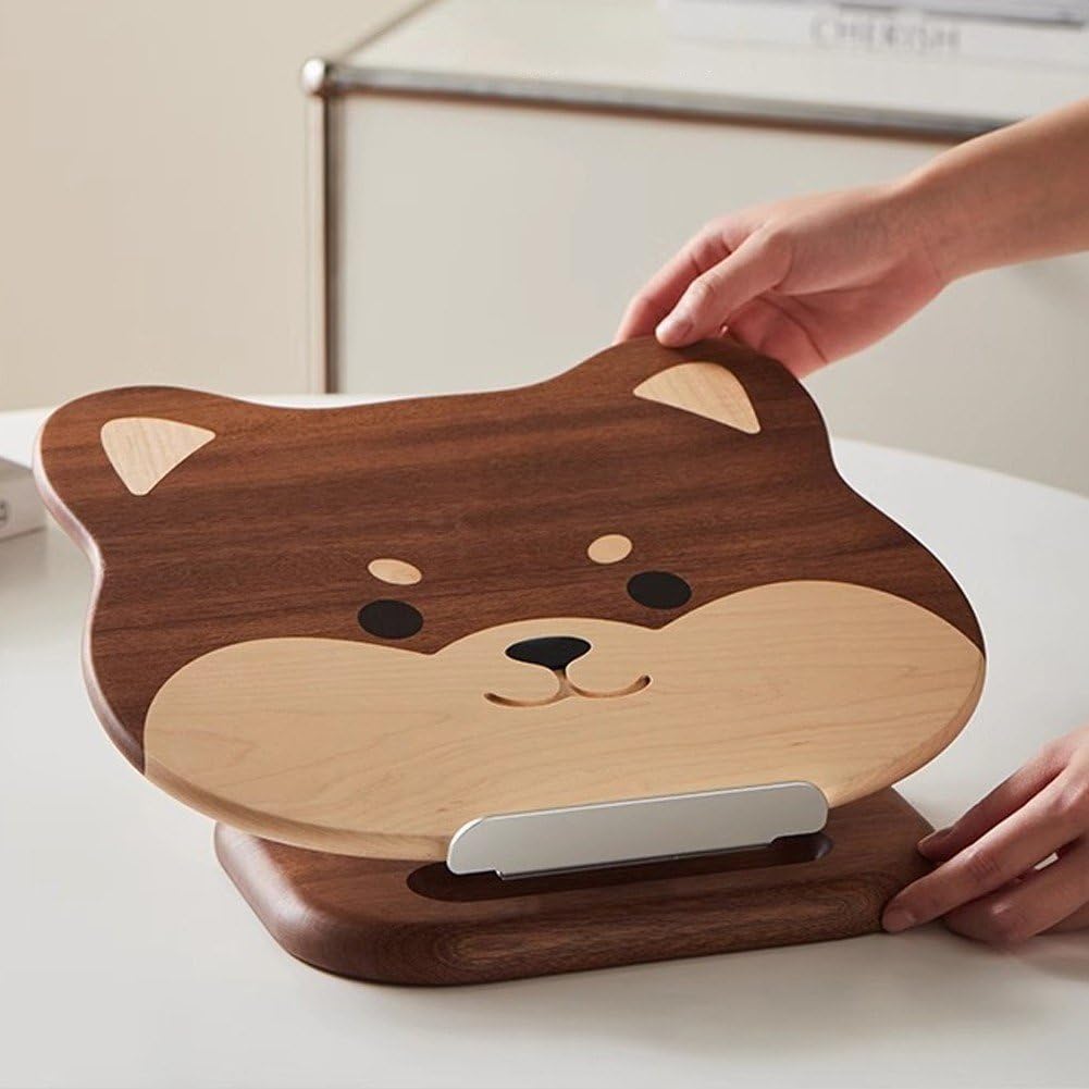 Shiba Inu orzech stojak na książki dla studentów przenośny stojak na tablet książka notebook obrotowy stojak do nauki i nauki