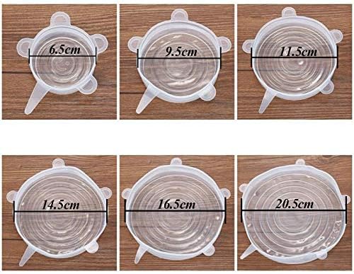 Miniatura 5 de Tapas elásticas de silicona reutilizables Tapa universal Tapa de silicona para alimentos Tapa de recipiente Tapa de olla Cubierta de silicona Sartén