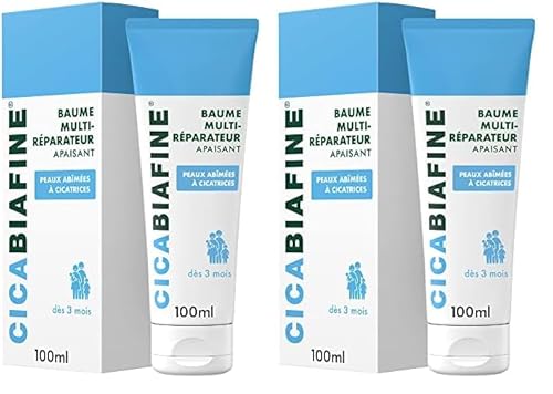 Cicabiafine | Baume Multi-Réparateur Apaisant (tube de 100 ml) – Baume réparateur pour peaux abîmées à cicatrices – Baume apaisant pour améliorer l'apparence des cicatrices (Lot de 2)