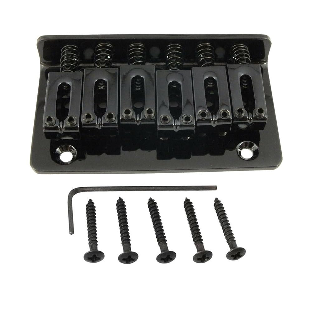 Juego De Puente Para Guitarra Eléctrica Juego De Puentes Para Guitarra, Puente Rígido Cromado/dorado/negro, Puente Fijo Para Guitarra Eléctrica (Color : Black)