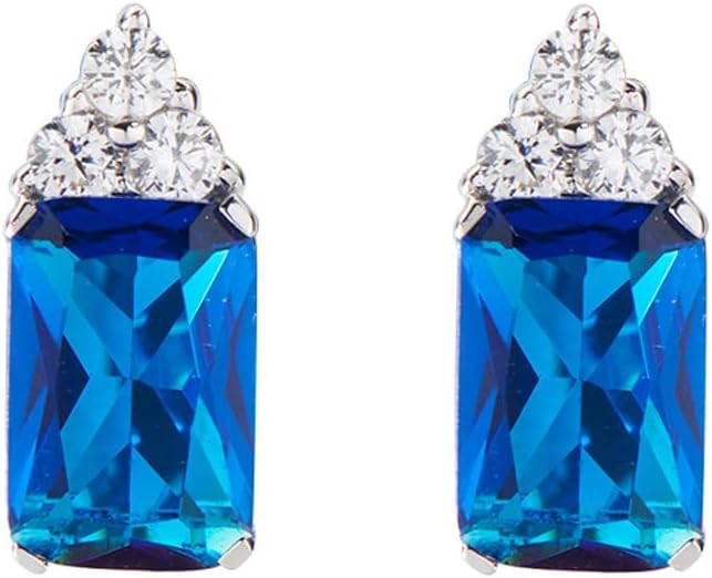 Amen - Orecchini Princess argento rodiato con zirconi bianchi e verdi