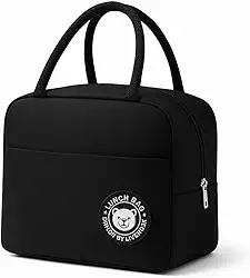 Lancheira Térmica Reutilizável Fitness a Prova de Vazamentos - Preta - Premium