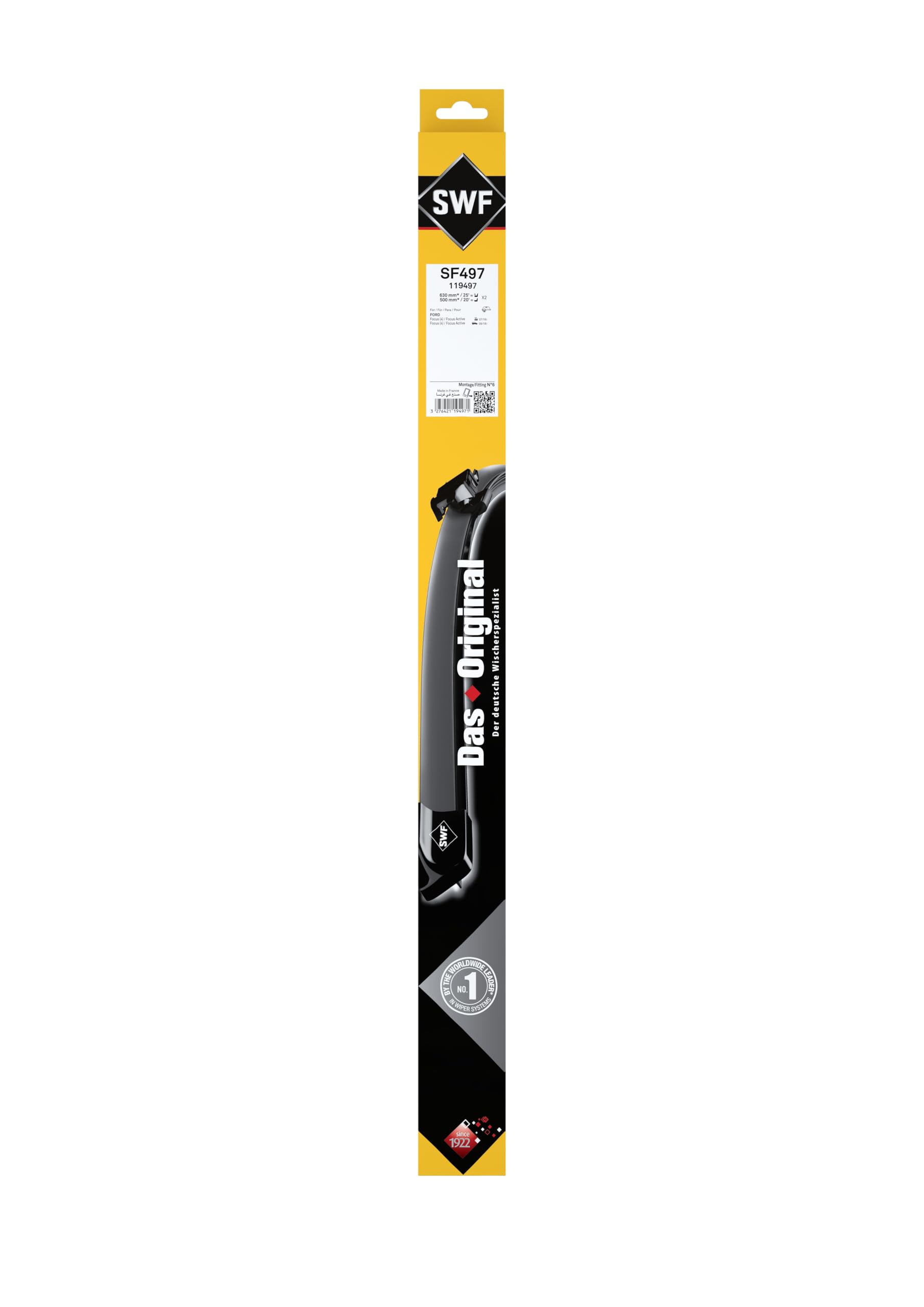 SWF Das Original 2x Spazzole Tergicristallo SF497 - Anteriore - 630mm/500mm
