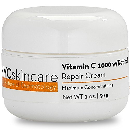 Vitamin C w/ Retinol 1,000 Cream for Face | w/ Jojoba Oil, Squalane & Antioxidants | Professional Quality | May Help Smooth Appearance of Fine Lines & Wrinkles, Brightens Complexion 1oz