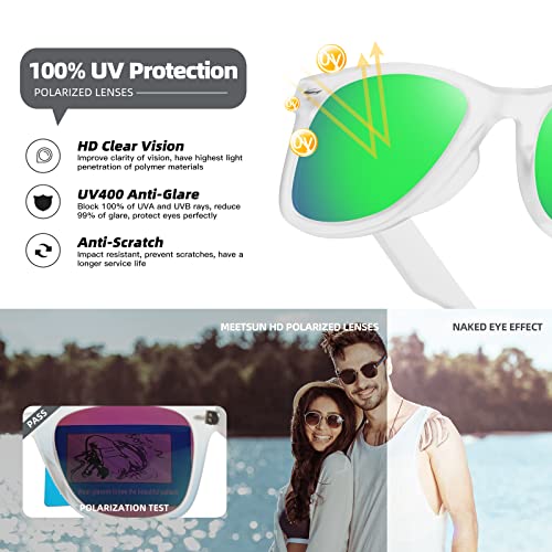 Image of MEETSUN Polarized Sunglasses for Women Men Classic Retro Square Frame Driving Sun Glasses UV Protection