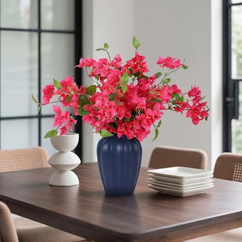 Image of Decor & More 2 PCS Artificial Flowers Bunch - Realistic Silk Bougainvillea Long Stem Artificial Flower Bunch Without Pot | Artificial Flower for Decoration | (Without Pot)