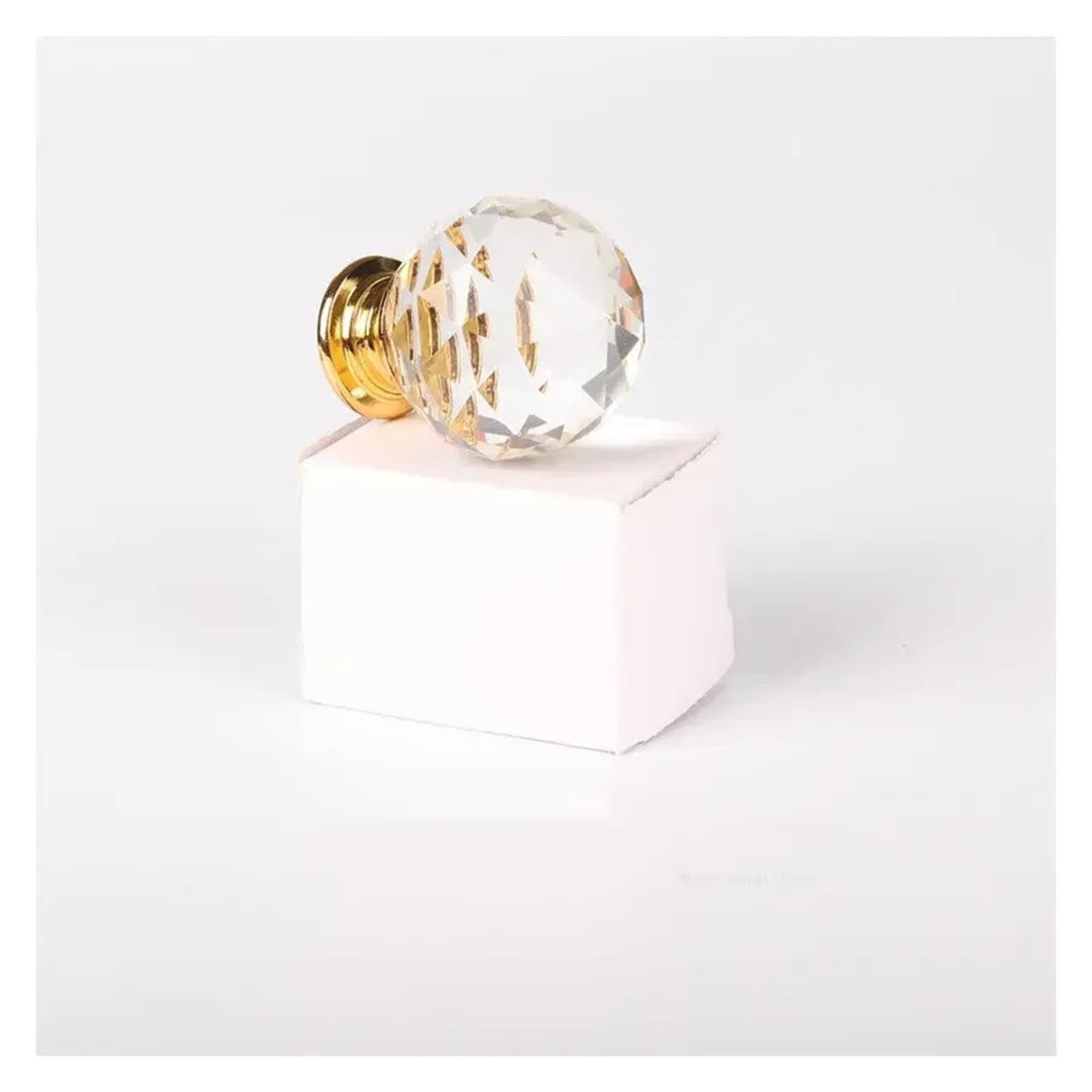 Cidegoo Gold Base 10Pcs Crystal Glass Knobs Clear Drawer Pulls For Cabinet Wardrobe Hardware