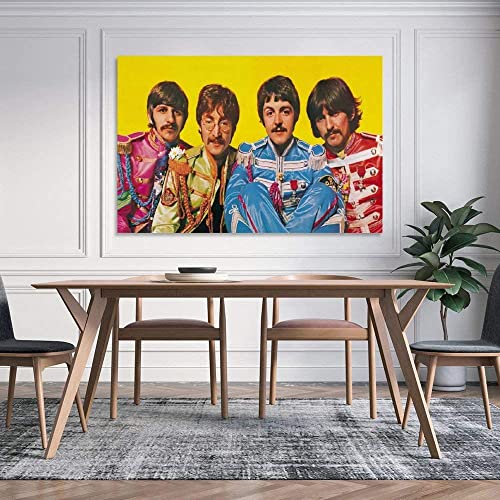 Imprimé sur toile 50×70 cm sans cadre classique jaune affiche les Beatles affiche peinture décorative salon affiche… - Les Beatles, Paul McCartney, John Lennon, RIngo Starr, George Harrison Imprimé sur toile 50x70 cm sans cadre classique jaune affiche les Beatles affiche peinture décorative salon affiche… – Image 5