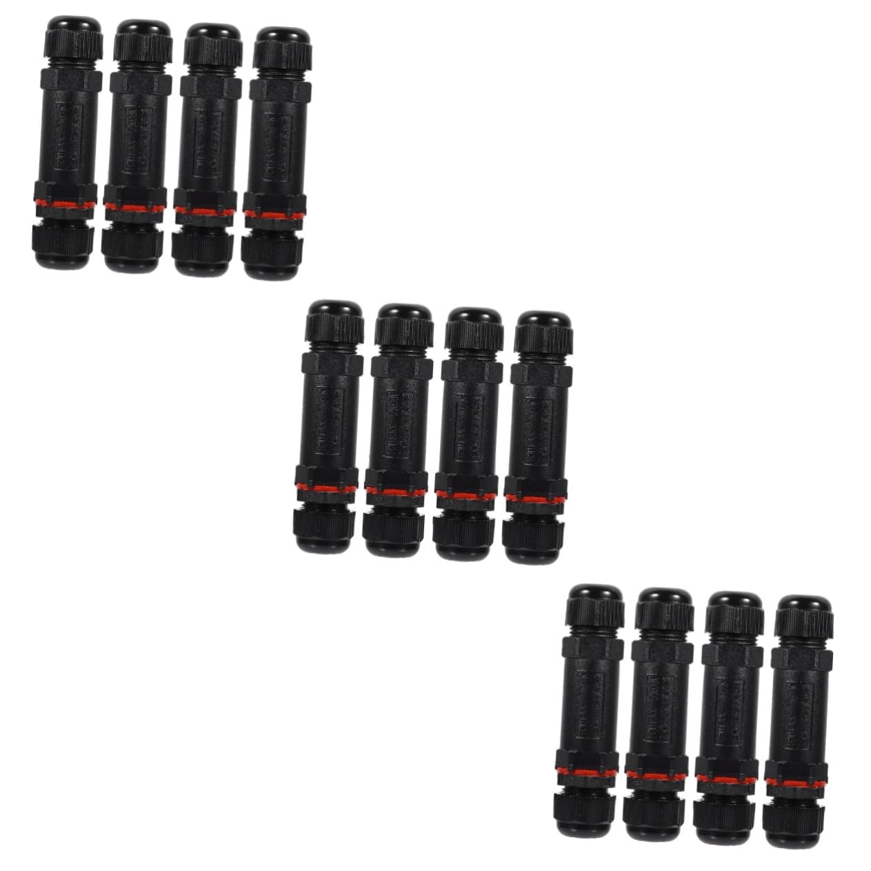 iplusmile 3 Juegos Conector Empalme De Alambre Prensaestopas Wire Connector Empalmes Cables Electricos Estancos Manguito De Conexión Adaptador De Cable Nylon Black 4 Uds * 3