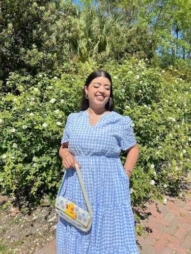 Image of TIYOMI Women Plus Size Dress Boho V Neck Short Sleeve Beach Maxi Dresses Floral /Stripe /Leaves /Lemon XL-5XL