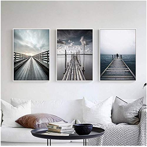 Pont toile peinture mer pour illuminer un salon et évader l'esprit