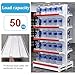 NEHCFO Retail Island Gondola Shelving Display, 4/5 Tier Adjustable Gondola Shelving Units, for Retail Convenience Grocery Office Supply or Liquor Stores, Industrial Grade(4-Tier,L93cm/36.6in)