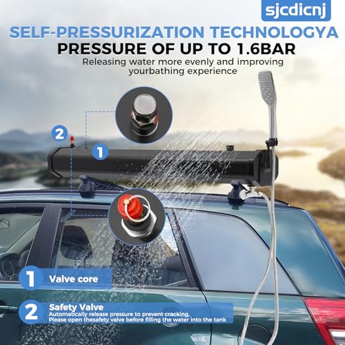 Tanque de agua presurizado para ducha portátil de camping en carretera, almacenamiento portátil de agua de 4.76 gal miniatura 5