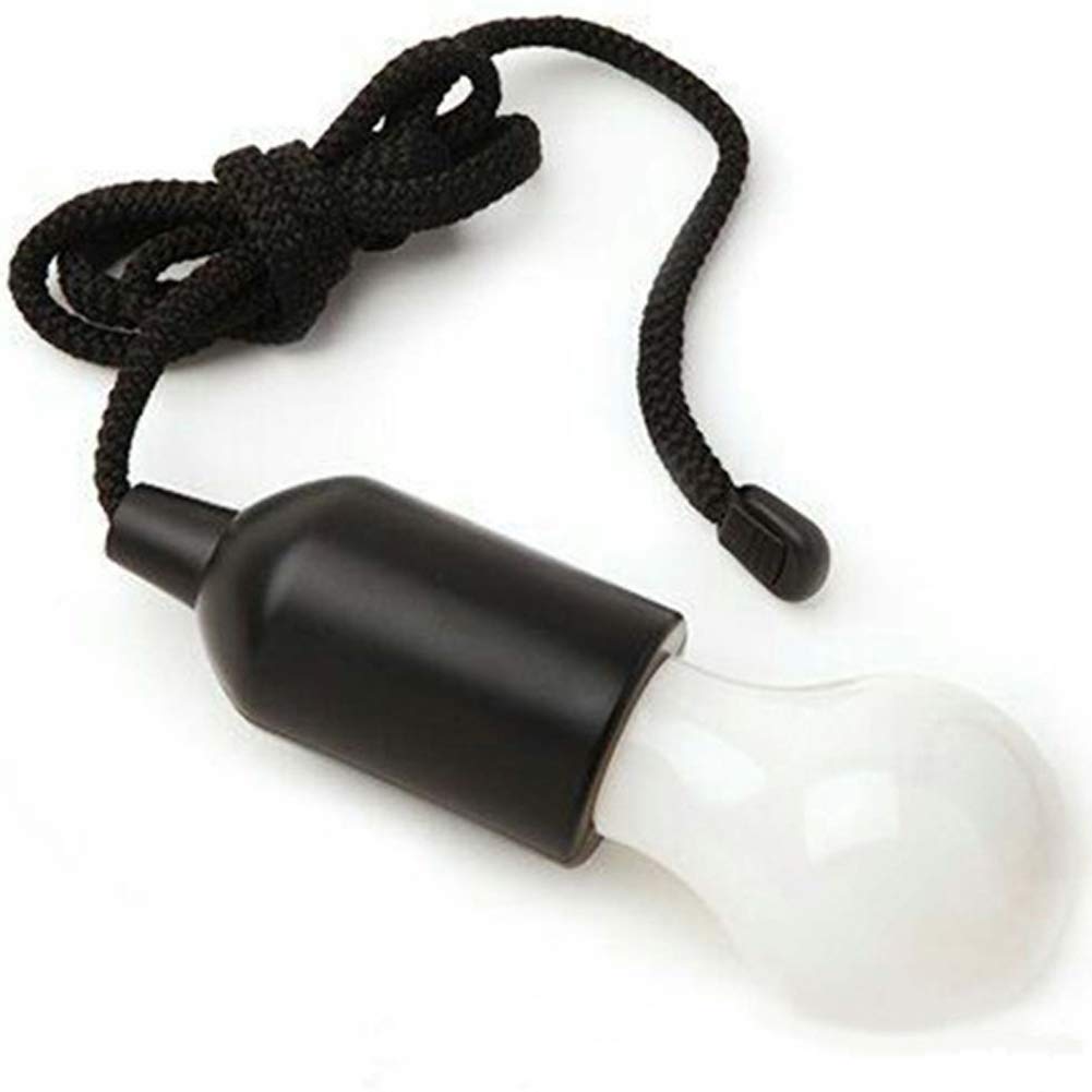 Portable LED Bulb Light On A Rope Hanging Pull Cord Lamp Battery Operated