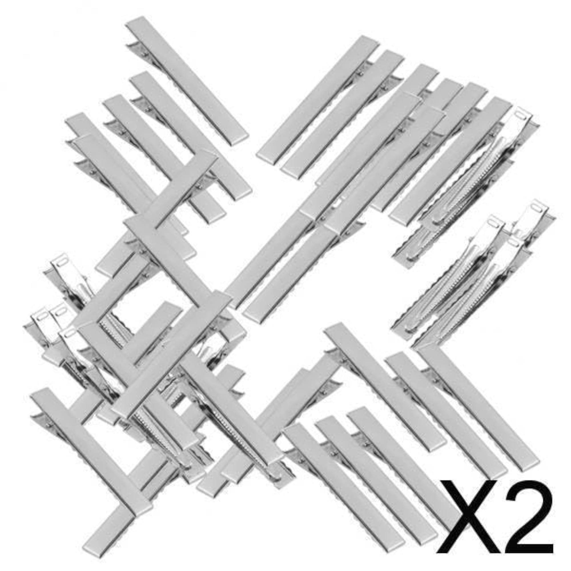 2x50pcs Assorted Size Flat Single Prong Metal Alligator Clips