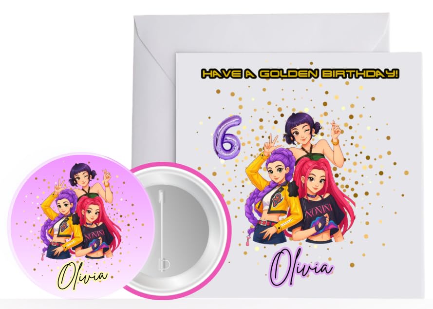 Personalised K-POP Card and Badge Matching Set for Birthday