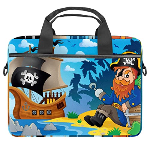 Sacoche ordinateur 13-14.5 pouces avec motif oiseau coloré et bateau pirate
