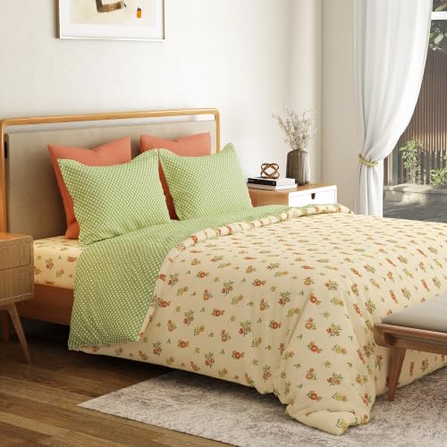 Image of Mytrident Bedsheet for Double Bed Queen Size |90 Inches x 100 Inches | Little Bloom Yellow