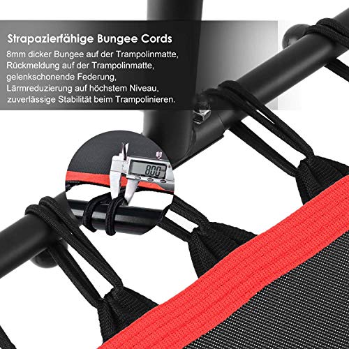 ANCHEER 50" Trampolin Indoor Fitness Trampoline Kinder mit verstellbarem Handlauf Eltern-Kind-Trampolin, Trampolin für Jumping Fitness,42 Gummiseile – Bild 5