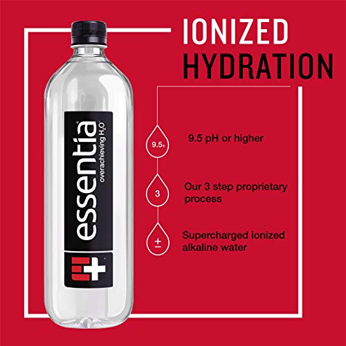 Essentia Water, Ionized Alkaline Bottled Water; Electrolytes for Taste, Better Rehydration, pH 9.5 or Higher, 33.8 Fl Oz, Pack of 48