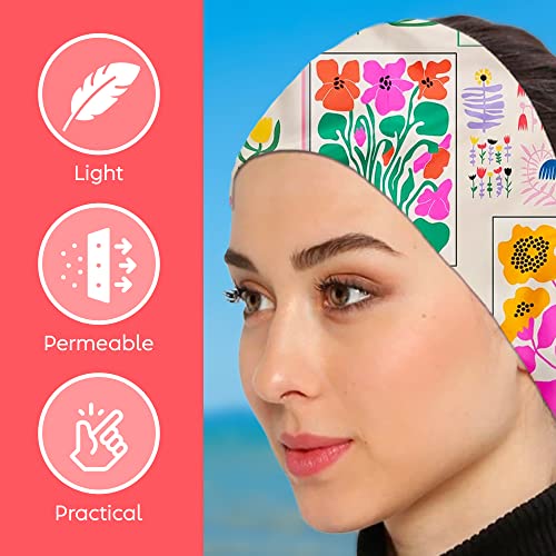 Womens Neck Scarf 21"x21" Small Square | Headband Scarf Ethnic Bandana Head Scarf Flowering Breathable Lightweight (Flowering Design 7)2